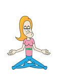 funny yoga woman character meditation 