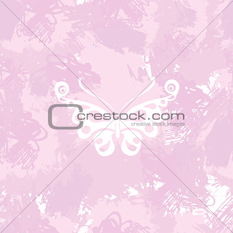 Butterflies silhouette on a abstract watercolor spot background. Splash texture background. Handcrafted texture