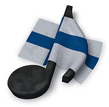 music note symbol and flag of finland - 3d rendering