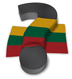 question mark and flag of Lithuania - 3d illustration