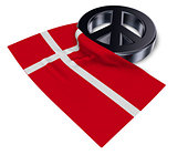 peace symbol and flag of denmark - 3d rendering