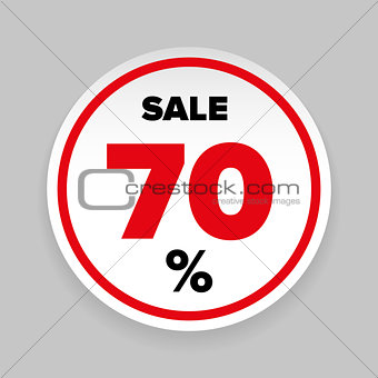 Sale Sticker Seventy percent