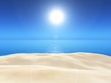 3D sand and blue sea landscape