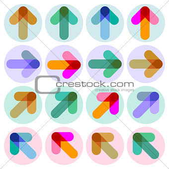 Abstract colorful arrows, direction, illustration