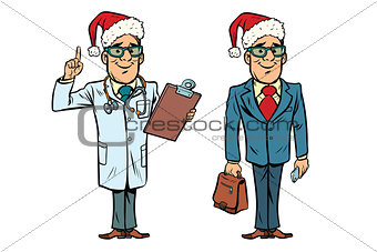 Happy Christmas doctor and businessman