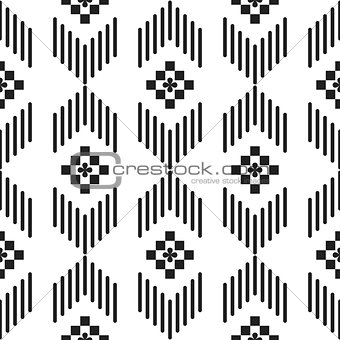 Black and white ethnic geometric pattern.