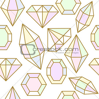 Diamond gem shape seamless pattern.