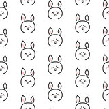 Pig stylized line fun seamless pattern for kids and babies.