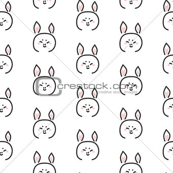 Pig stylized line fun seamless pattern for kids and babies.