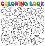 Coloring book flower topic 1
