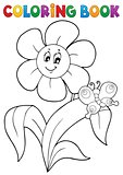 Coloring book flower topic 4