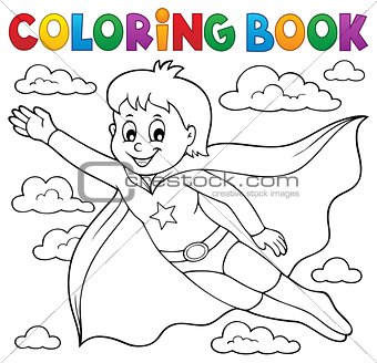 Coloring book super hero boy theme 1