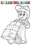 Coloring book warehouse worker