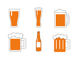 vector illustration of a glass of beer