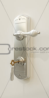 door handle with door key