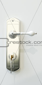 door handle with door key 
