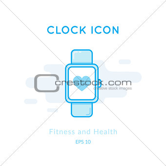 Sport watch icon isolated on white.