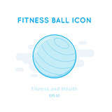 Fitness ball icon isolated on white.