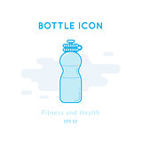 Sport bottle icon isolated on white.