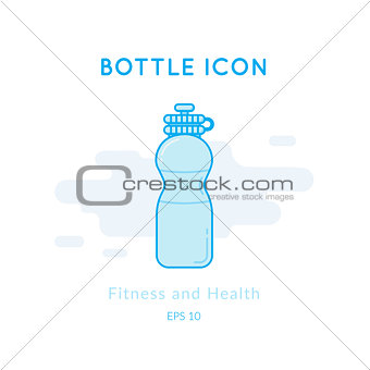 Sport bottle icon isolated on white.