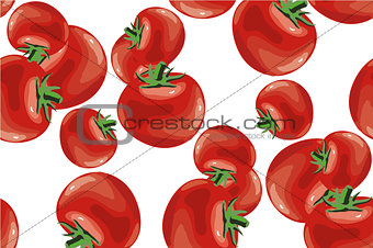 Tomato seamless pattern vector on white