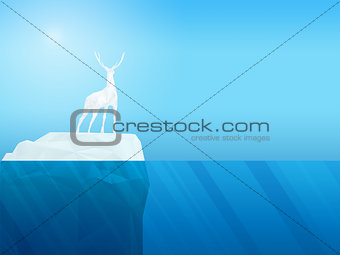 deer on iceberg