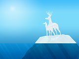 deer on iceberg