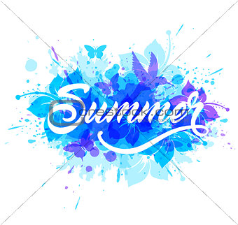 Blue summer tropical background