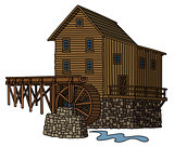 Old wooden watermill