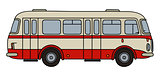 Retro red city bus