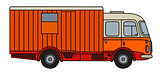 Old orange moving truck