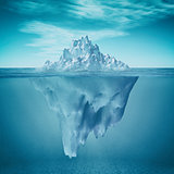 Underwater view of iceberg 