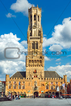 Market Square (Markt) in Bruges, Belgium