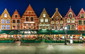 Market Square in Bruges Belgium evening landscape