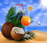 Coconut tropical nut background
