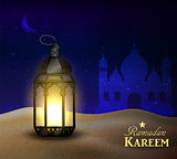 lanterns stands in the desert at night sky