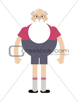 Grandpa hipster in glasses, with a beard.