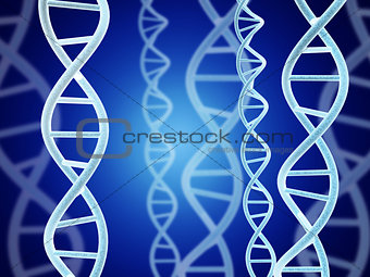 DNA structure on abstract blue background
