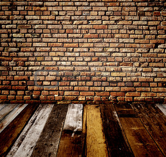 Old room with brick wall