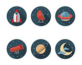 Set of icons for space