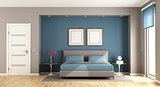 Blue and brown modern bedroom
