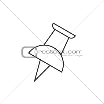 Push pin outline icon