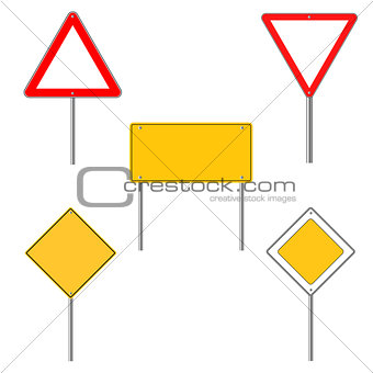 Road sign icons. Flat design