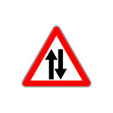 Road Sign Warning Two Way Traffic
