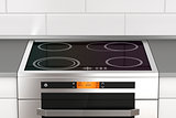 Stove with induction cooktop