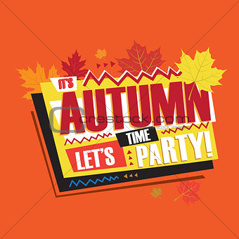 Autumn abstract vintage retro banner sign