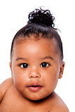 Cute Baby face with hair in bun