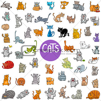 cartoon cat characters big set