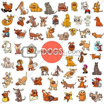 cartoon dog characters large set
