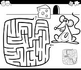 maze with mouse coloring page